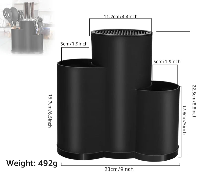 Kitchen Utensil Holder – Multi-Section Countertop Caddy for Cooking Tools & Knives