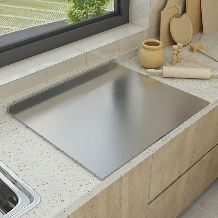Stainless Steel Chopping Board – Large Anti-Slip Kitchen Cutting Surface, Easy Clean Worktop Board for Food Prep, Meat, Fruit & Vegetables