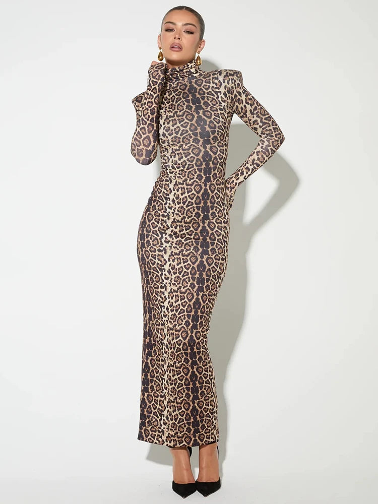 Leona Leopard Print Maxi Dress–Bold & Elegant Eveningwear