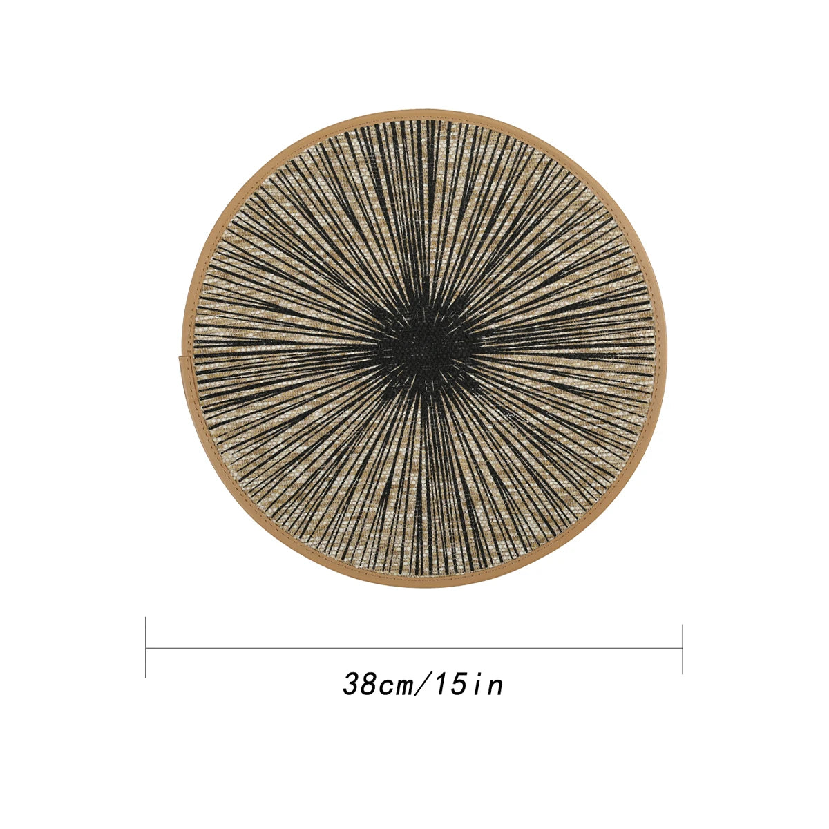 Woven Jute Macrame Round Placemats Set – 2, 4, 6 or 8 Piece Natural Table Mats in Black or Beige