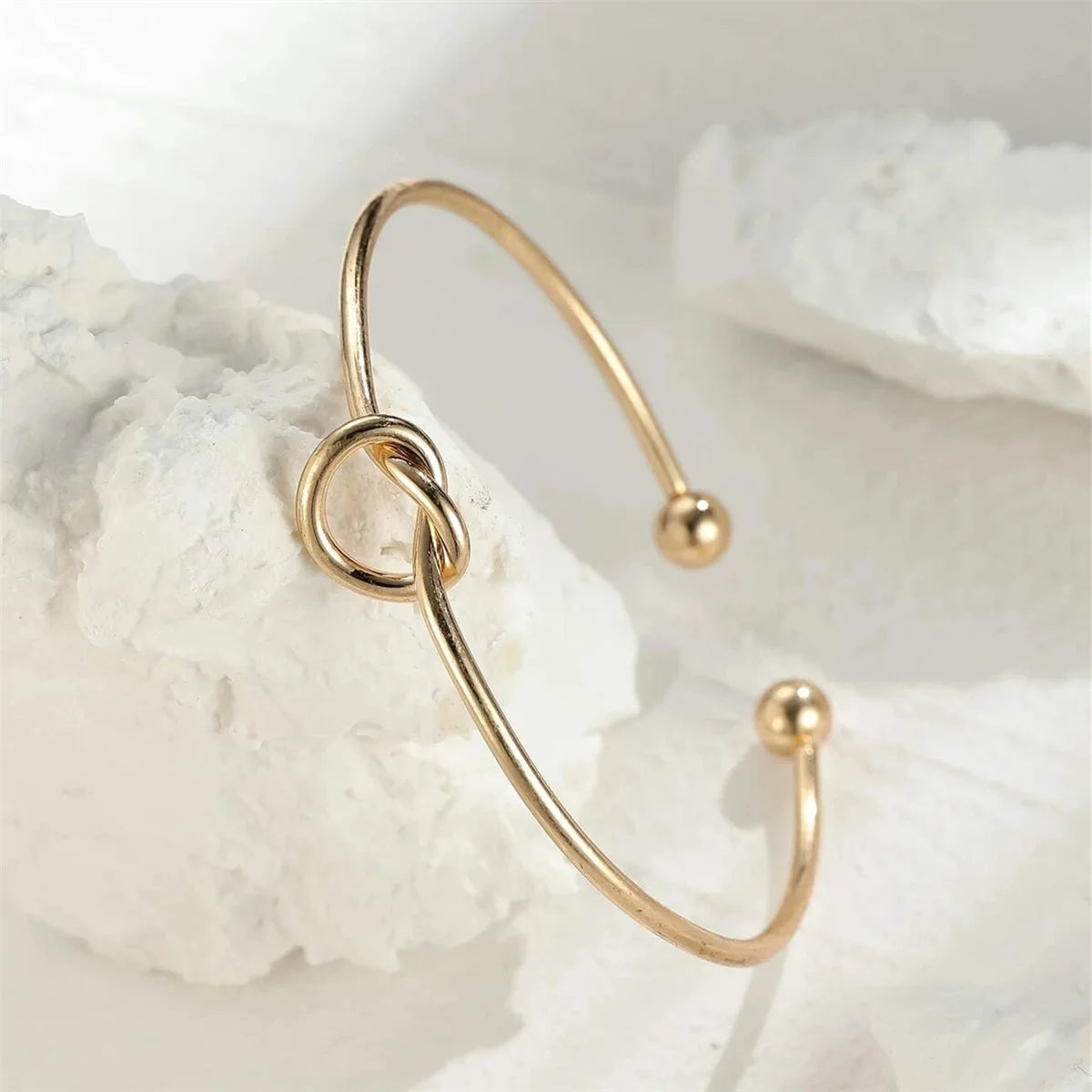 Gold Knot Bangle Bracelet