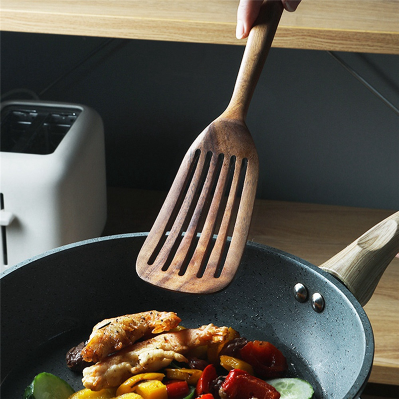 2-Piece Wooden Spatula and Turner Set – Non-Stick Cooking Utensils for Frying, Baking & Stirring