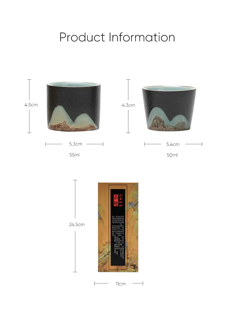 Sora Ceramic Espresso Cup Gift Set – 3 Piece Coffee & Herbal Tea Cups with Gift Box