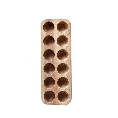 Acacia Wood Egg Holder Tray – 4, 6 or 12 Egg Storage Rack for Kitchen, Countertop or Fridge