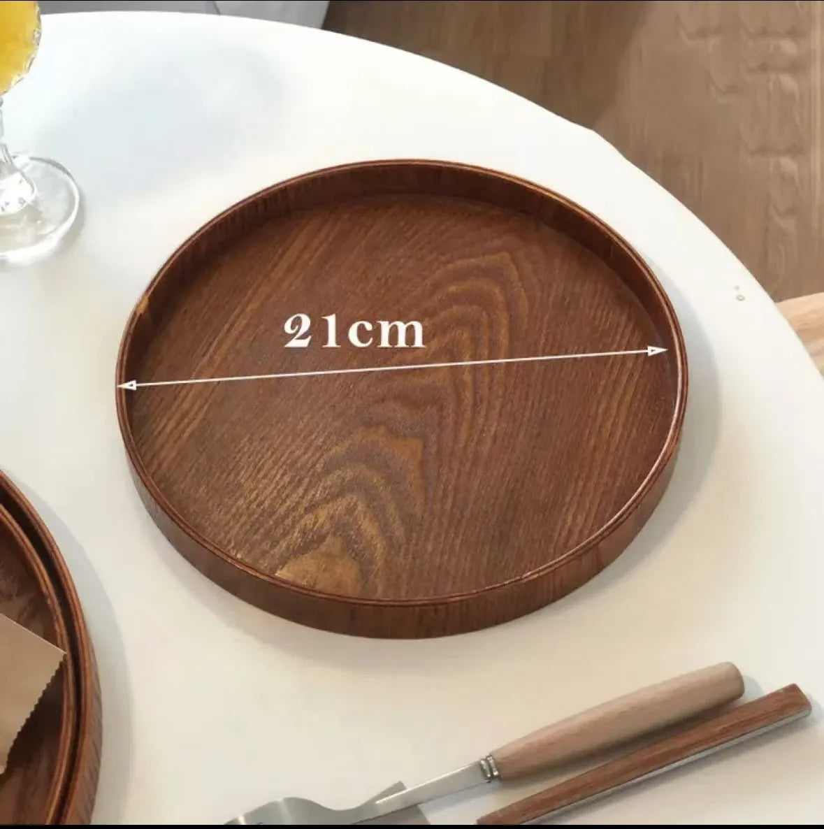 Round Wooden Display Trays – Decorative Serving Platters for Candles, Ornaments & Coffee Table Styling
