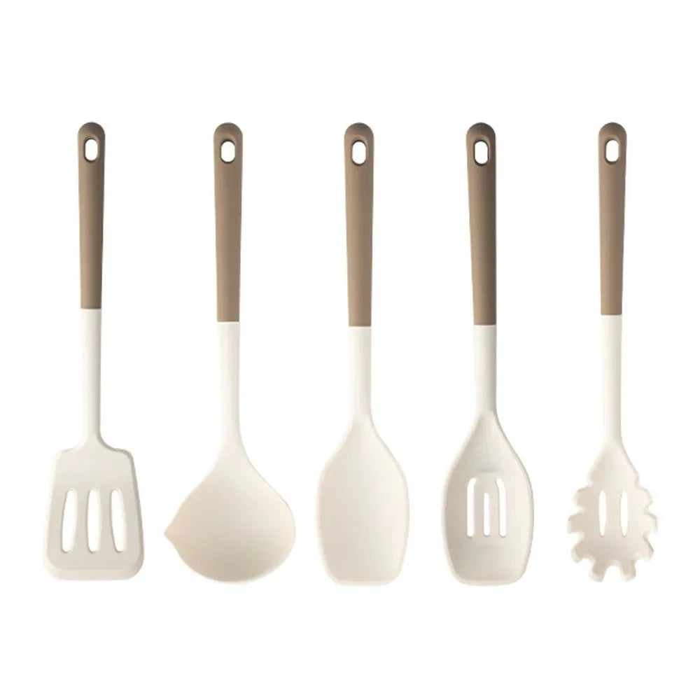 Silicone Kitchen Utensil Set – 10-Piece Heat-Resistant Non-Stick Cooking Tools with Hanging Loop Handles