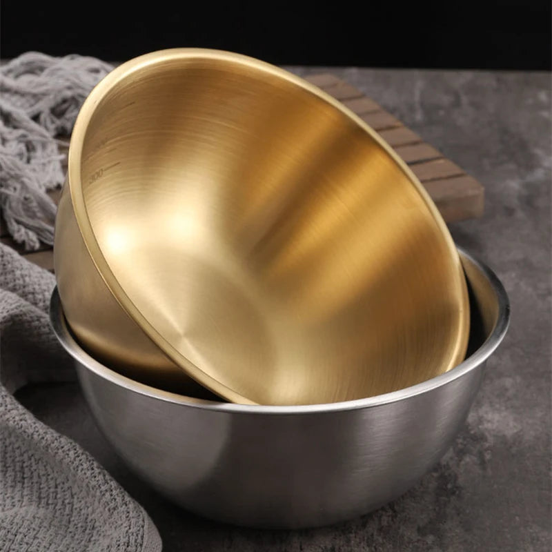 Stainless Steel Mixing Bowls – Gold & Silver Kitchen Prep Bowl Set