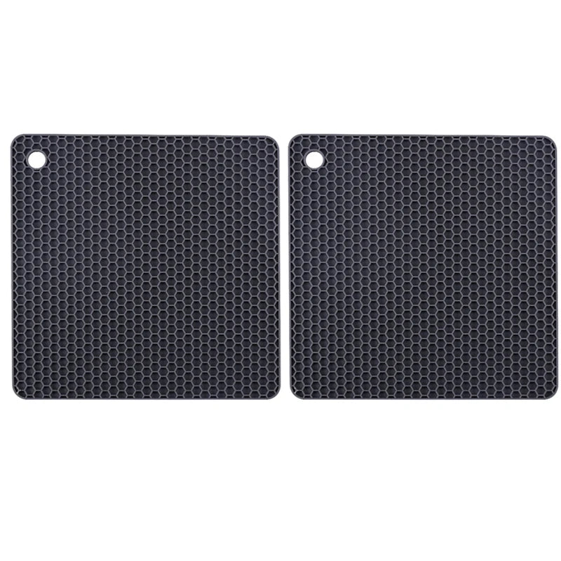 Non-Slip Silicone Trivets for Hot Dishes – 2/4 Piece Set Heat Resistant Table Mats for Kitchen & Dining
