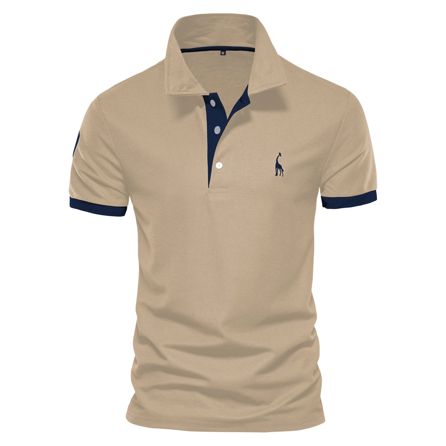 Men's Embroidered Polo Shirt – Cotton Blend Short Sleeve Classic Fit Top for Casual Smart Outfits