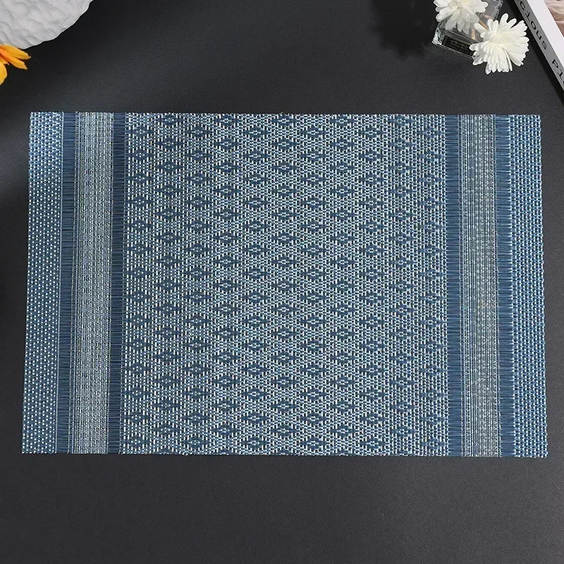 Modern Stripe Woven Placemats – 2/4/6 Piece Set Heat Resistant Table Mats for Dining Table Setting