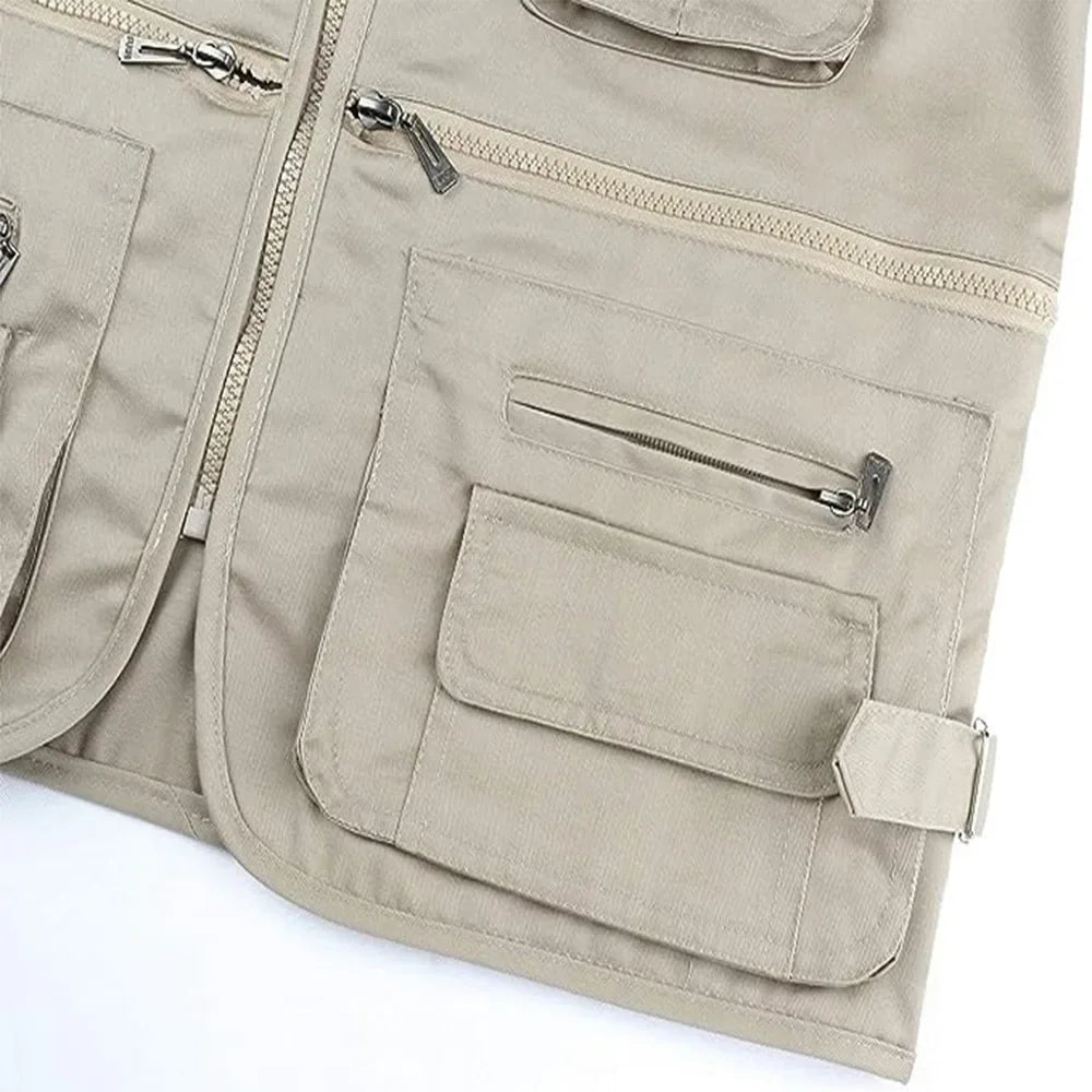 Men’s Utility Gilet – Multi-Pocket Zip-Up Cargo Vest