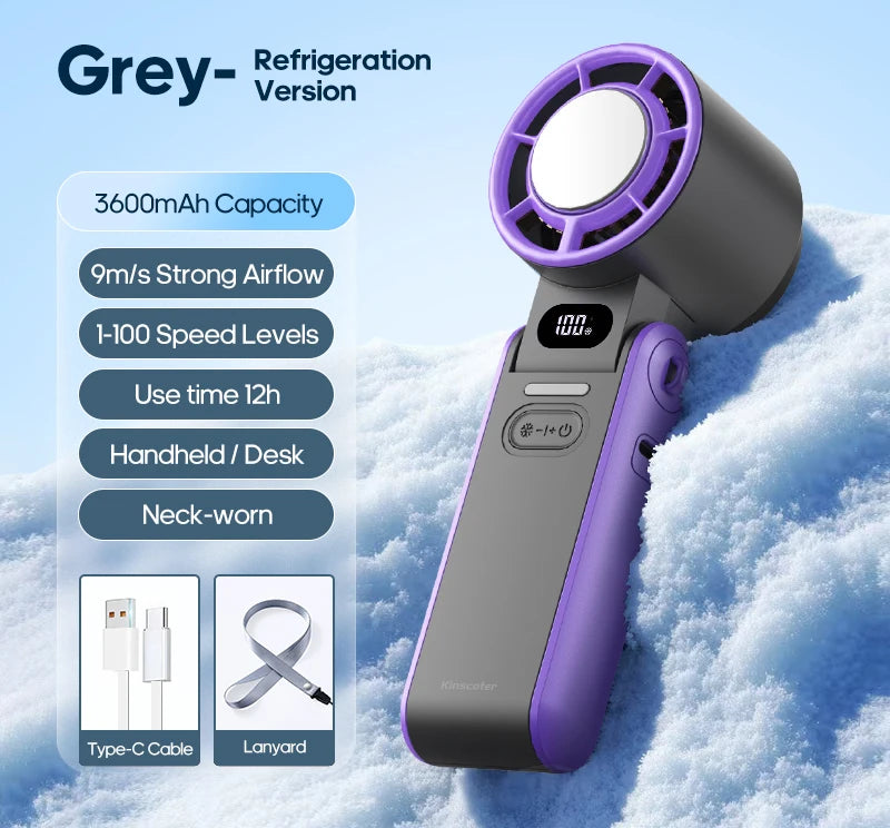 Portable Rechargeable Handheld Fan – 12-Hour Mini Cooling Fan with Adjustable Speeds