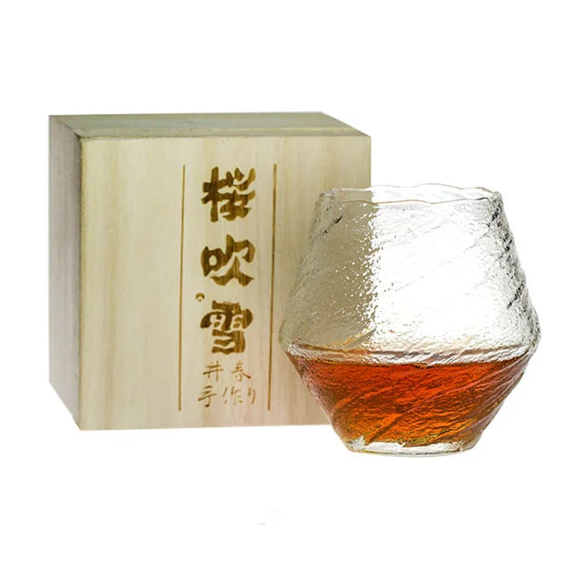 Twist Cut Crystal Whiskey Glass – Handcrafted Japanese-Style Glass for Whisky, Cocktails & Spirits