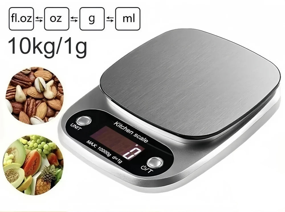 Digital Kitchen Weighing Scale – Stainless Steel Food Scale with LCD Display & High Precision Sensors