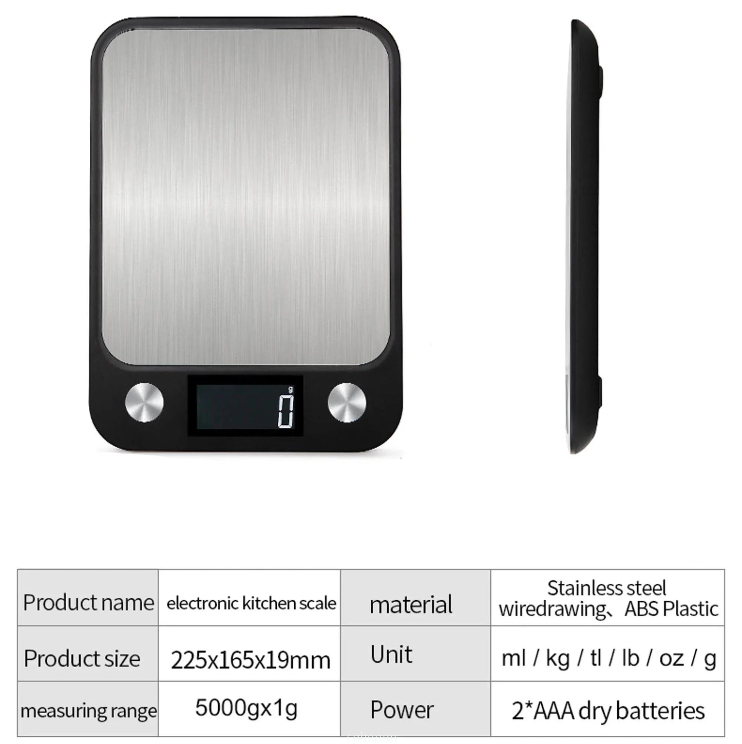 Waterproof Digital Kitchen Scale – Stainless Steel Food 5/10/15kg Weighing Scale with LCD Display & High Precision Sensors