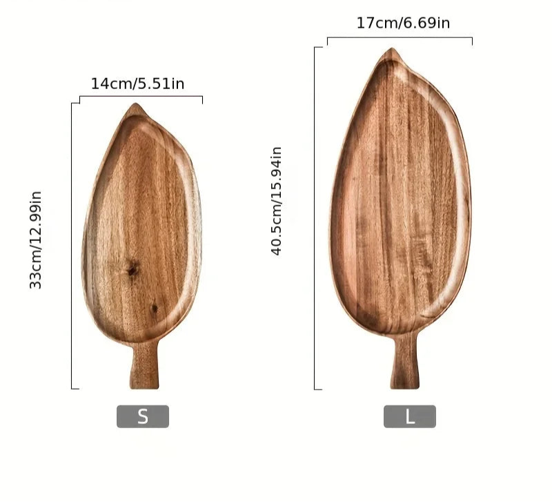 Wooden Serving Platter with Handle – Oval Wooden Tray for Appetisers, Tapas & Sharing Dishes