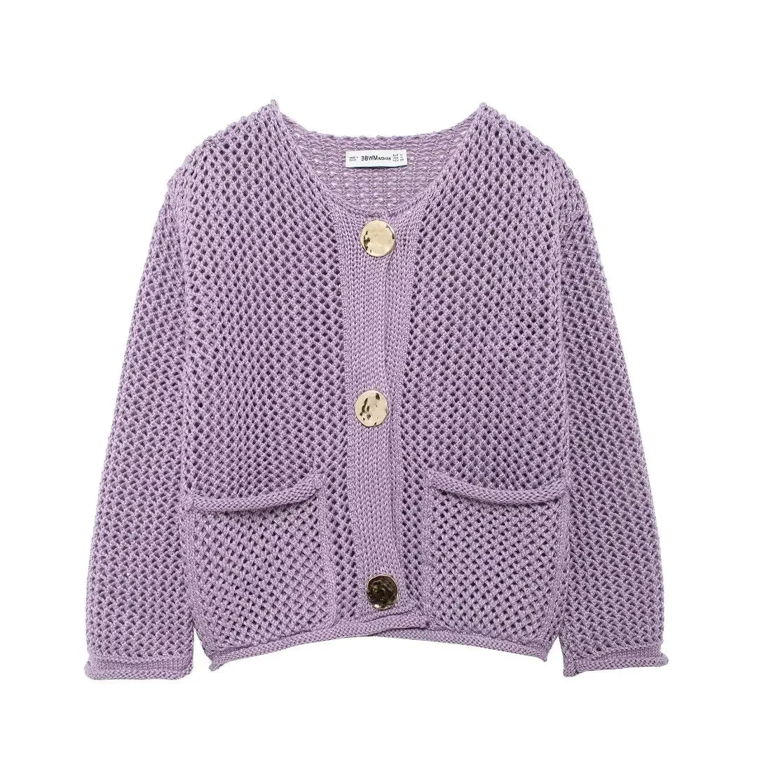 Knitted Cardigan with Button Detail