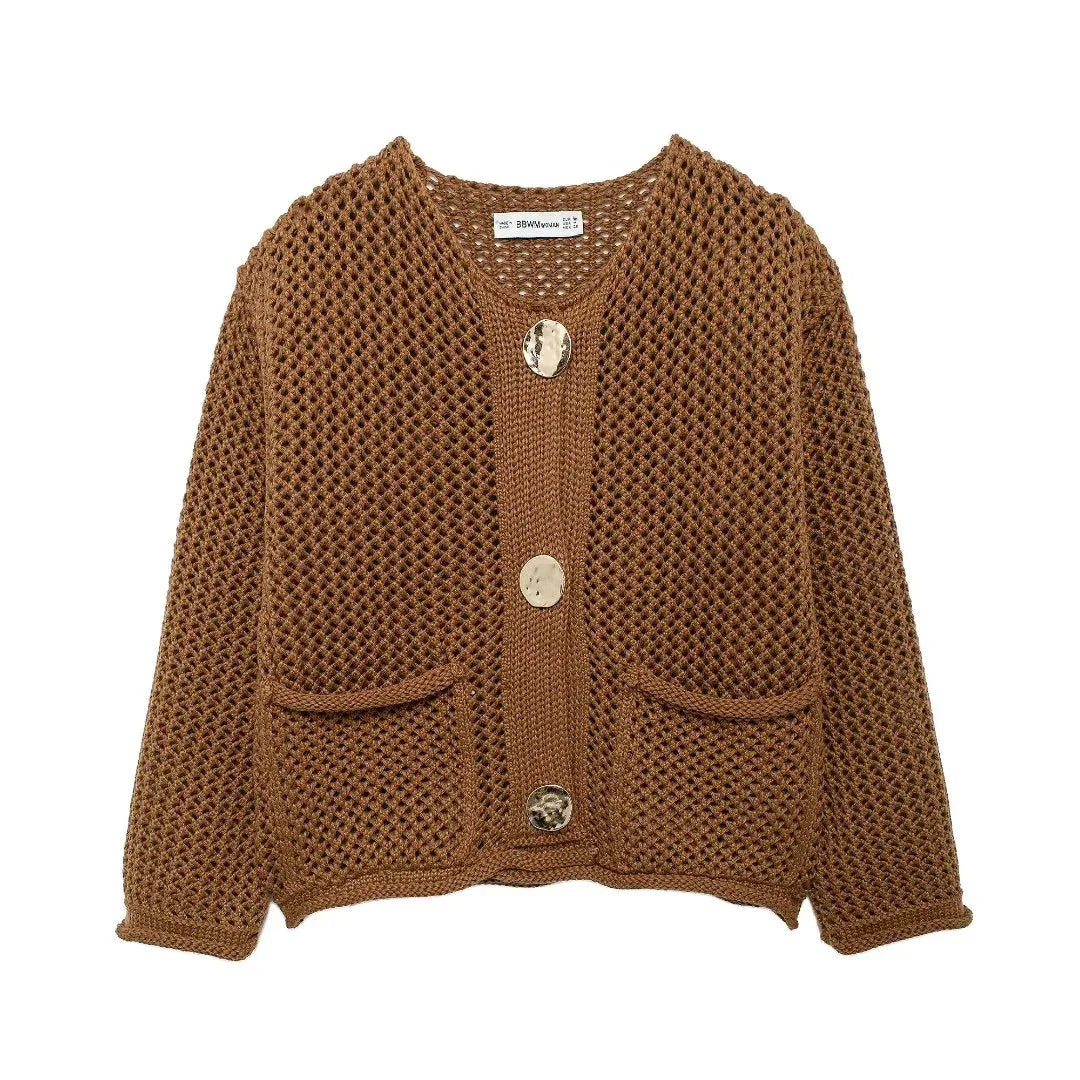 Knitted Cardigan with Button Detail