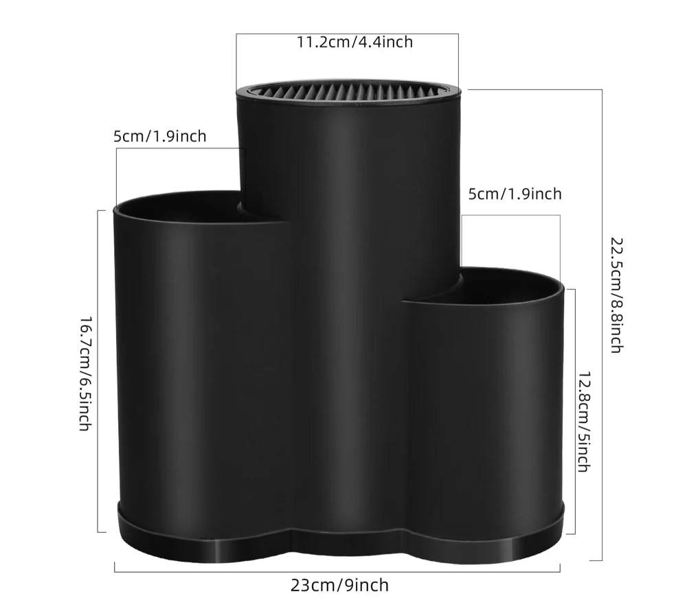 Kitchen Utensil Holder – Multi-Section Countertop Caddy for Cooking Tools & Knives