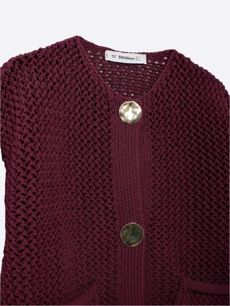 Knitted Cardigan with Button Detail