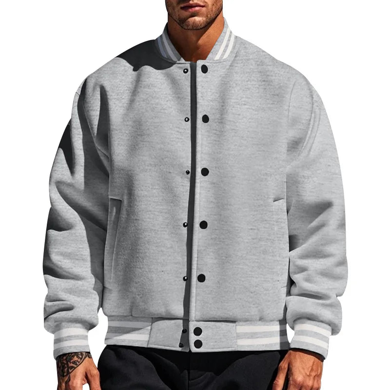 Varsity Jacket With Striped Trim
