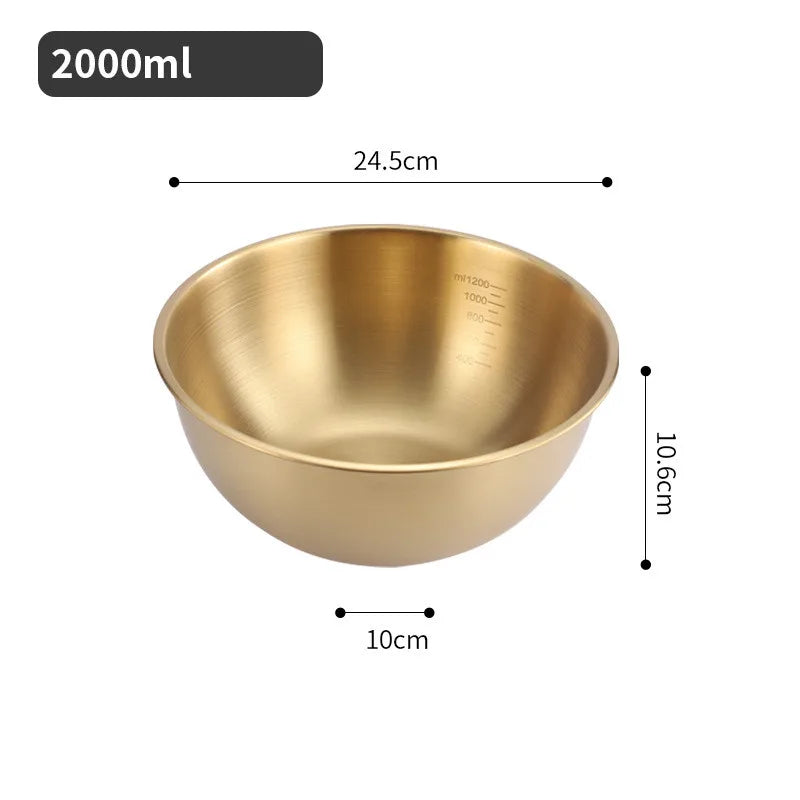 Stainless Steel Mixing Bowls – Gold & Silver Kitchen Prep Bowl Set