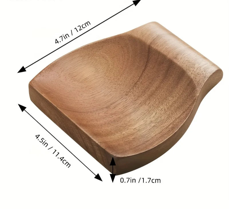 Wooden Spoon Rest – Natural Utensil Holder for Kitchen Counter, Spatula Tray for Cooking Tools