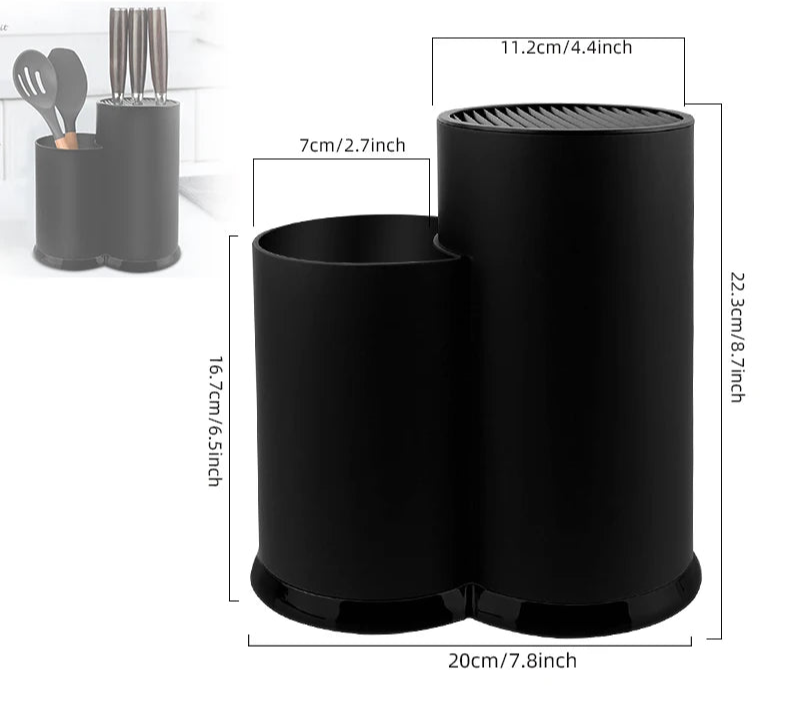 Kitchen Utensil Holder – Multi-Section Countertop Caddy for Cooking Tools & Knives