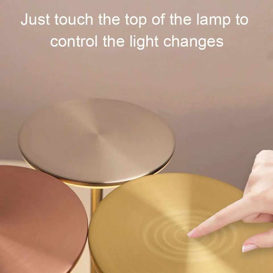 Cordless Metal Table Lamp – Modern LED Touch Control Desk, Dinner Table & Bedside Light