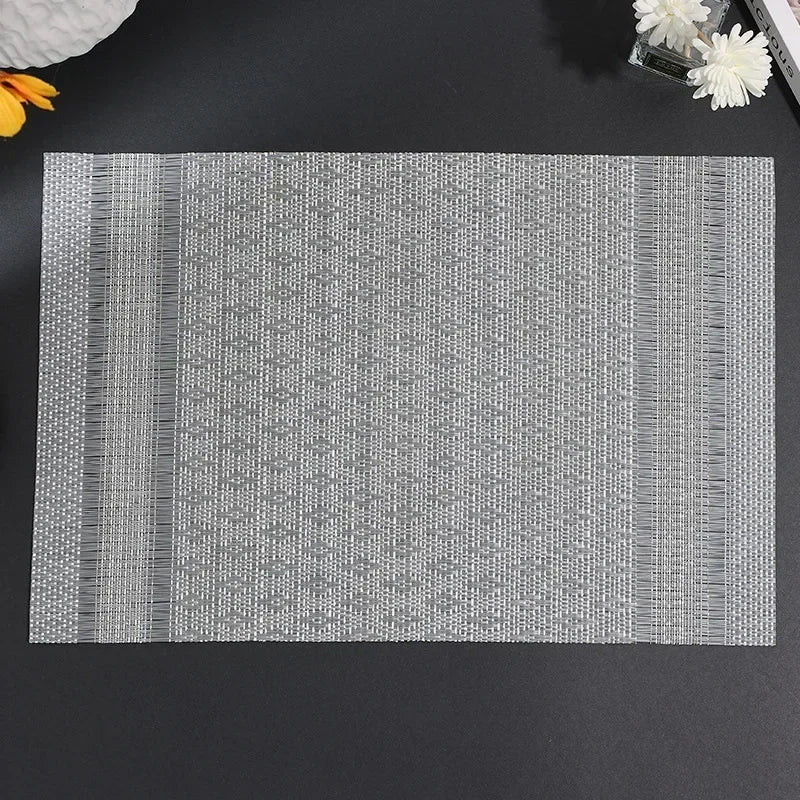 Modern Stripe Woven Placemats – 2/4/6 Piece Set Heat Resistant Table Mats for Dining Table Setting