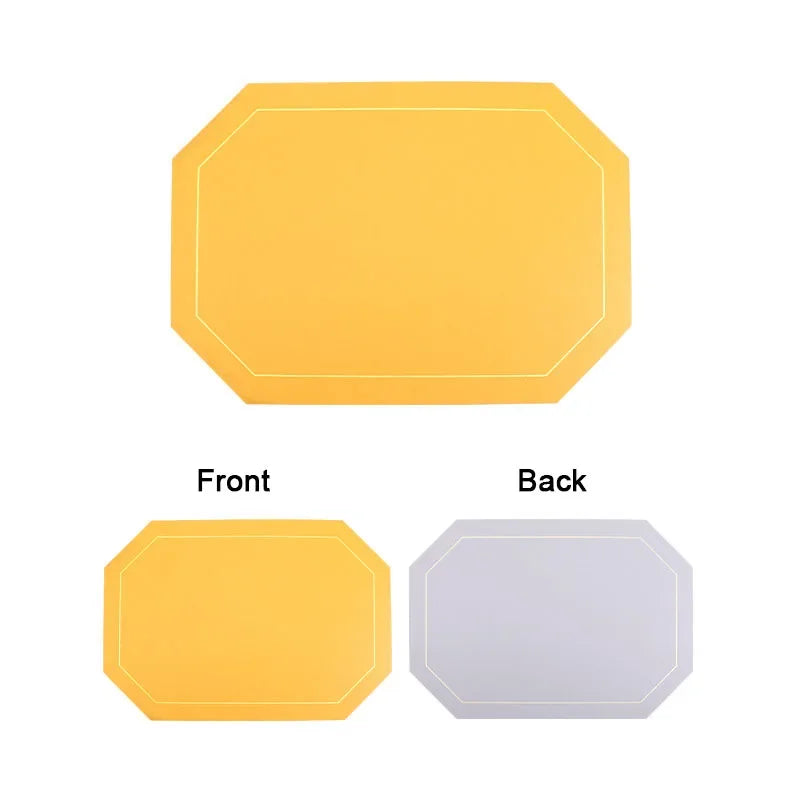 Modern Leather Octagon Placemats – 1/2/4/6 Set Of Reversible Easy-Clean Dining Table Mats in Multi Colours