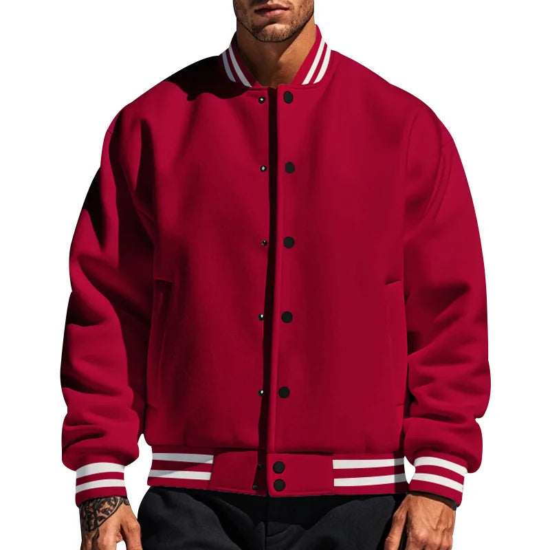 Varsity Jacket With Striped Trim