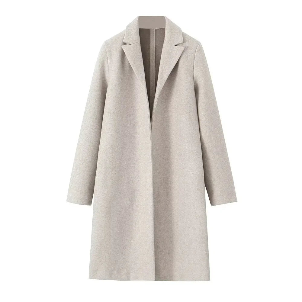 Chic Tailored Long Length Coat