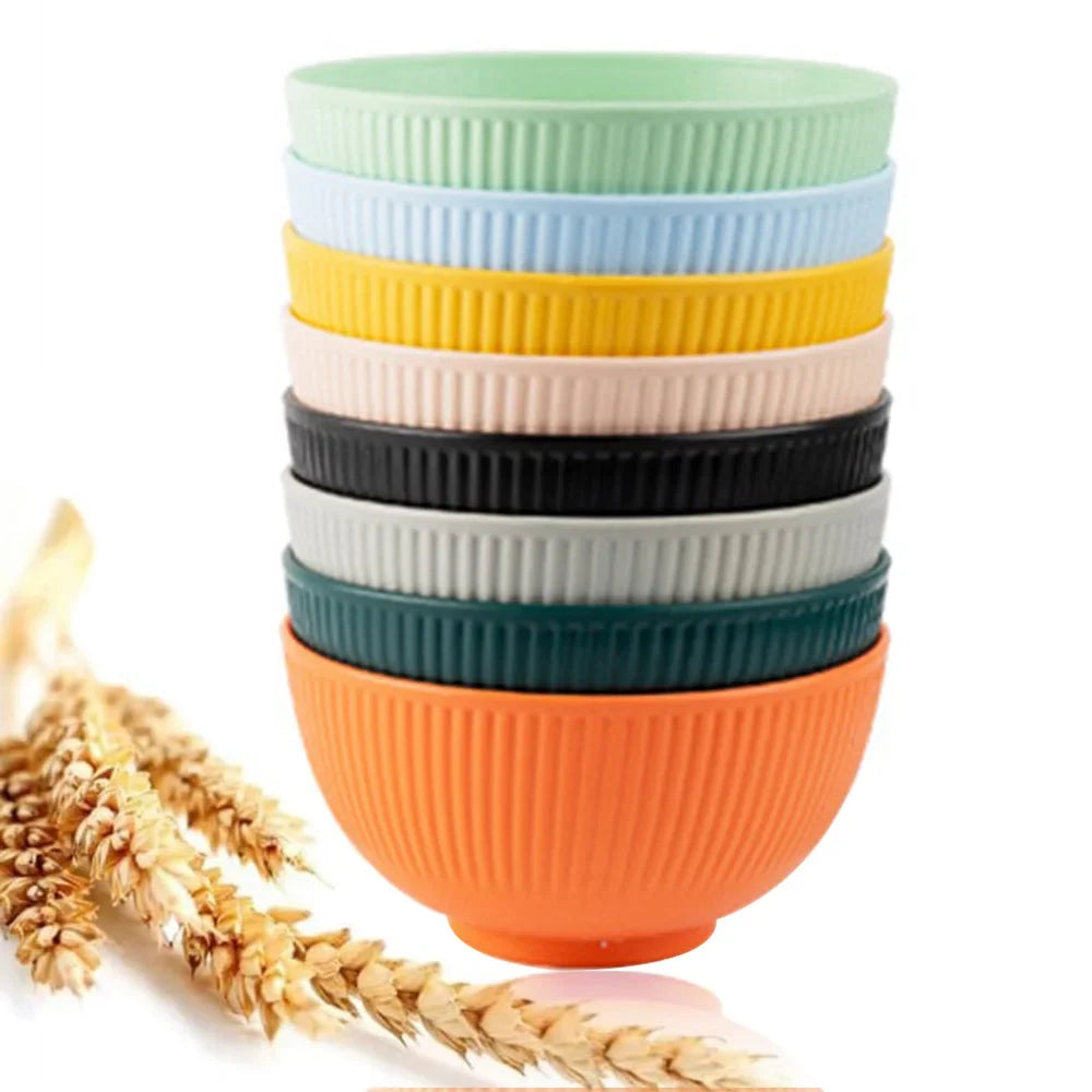 Colourful Plastic Bowls - 8 Piece Lightweight Kitchen Serving Bowls for Salads, Snacks & Cooking