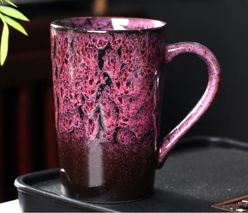 Marquina Style Coffee and Tea Mug – Textured Ceramic Cup 380ml Signature Drinkware