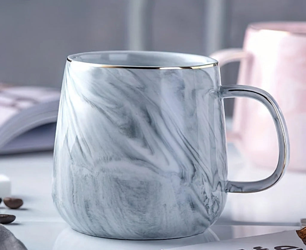 Marvelle Ceramic Tea & Coffee Mug – Gold Rim