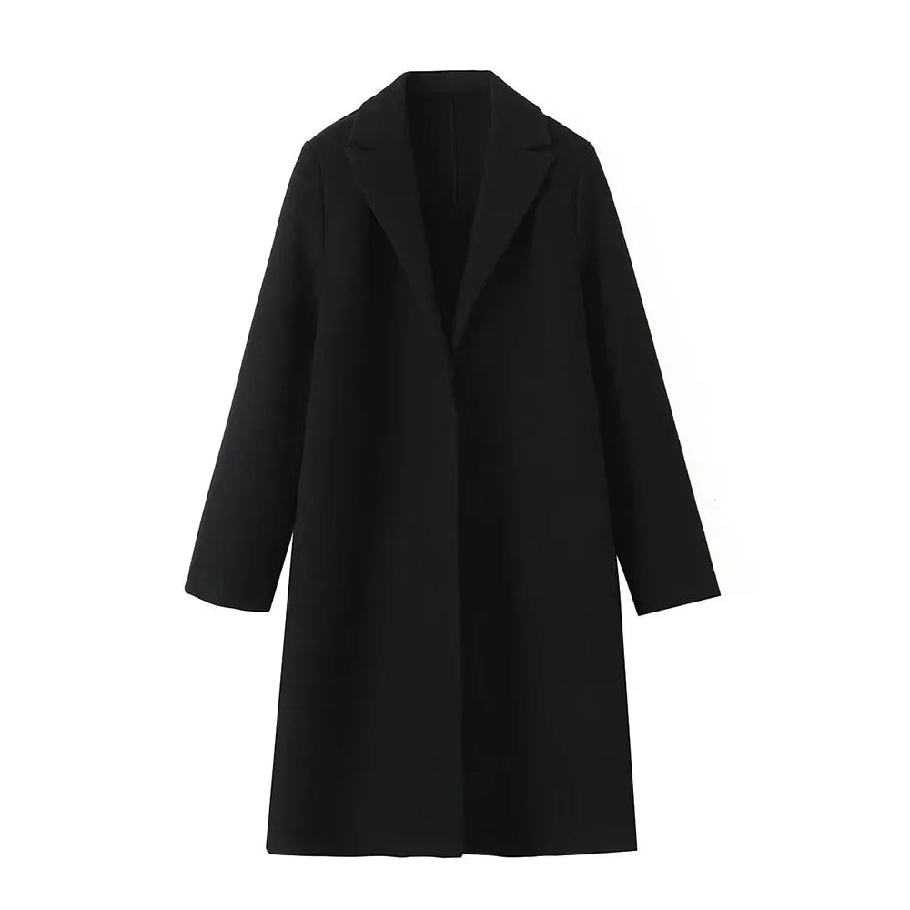 Chic Tailored Long Length Coat