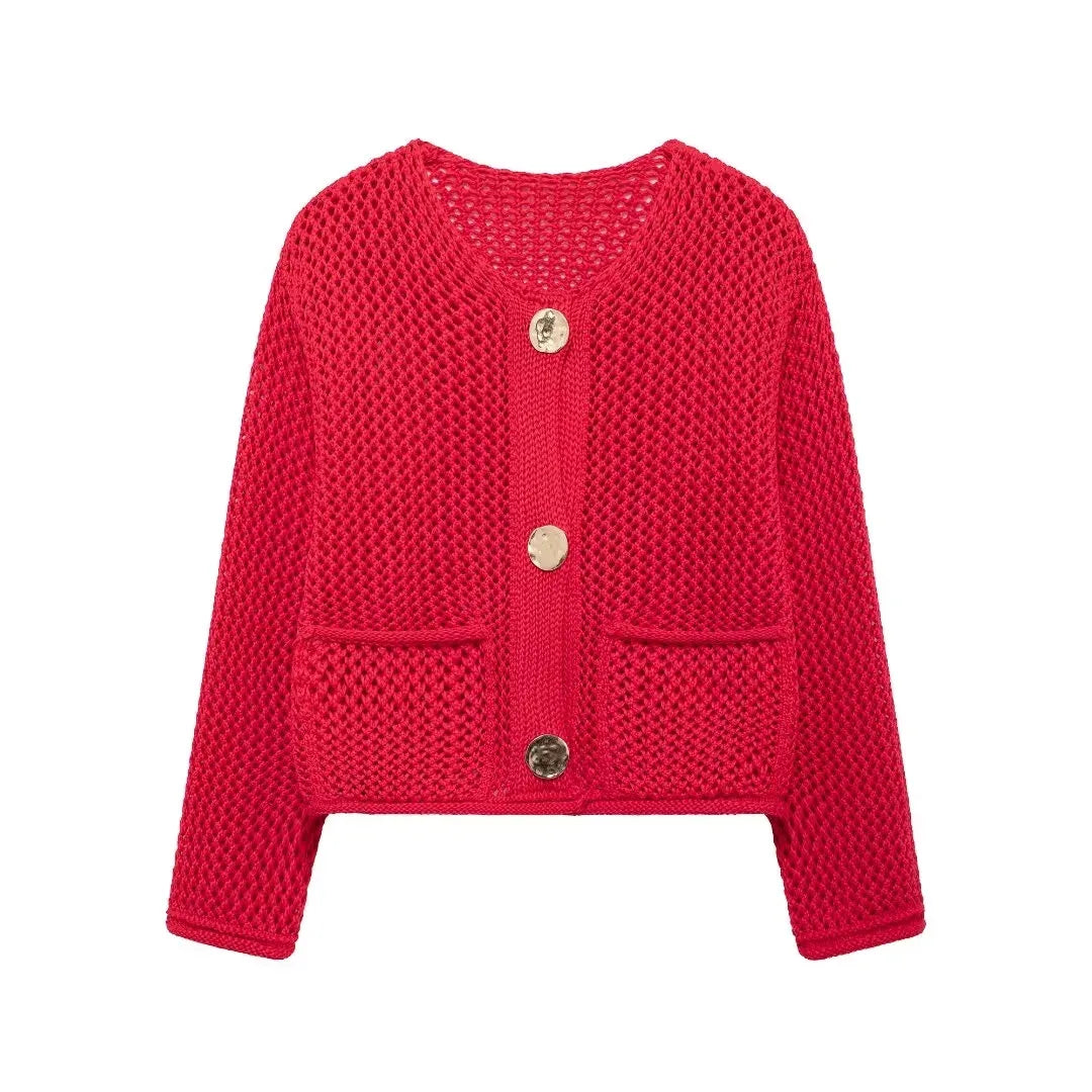 Knitted Cardigan with Button Detail
