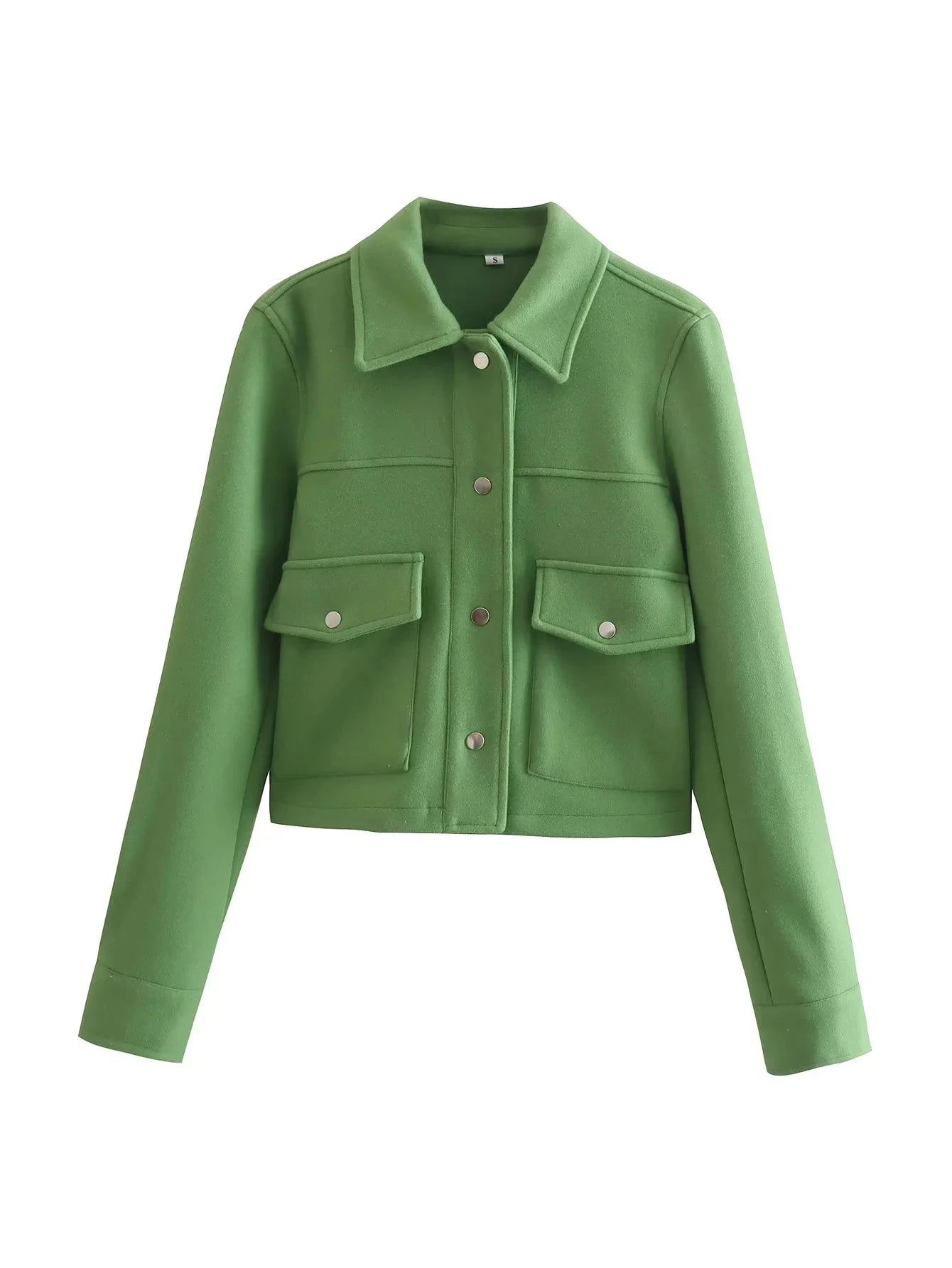 Noa Cropped Lightweight Utility Jacket – Casual Spring Shacket with Front Pockets in Beige, Pink, Green, Khaki & Black