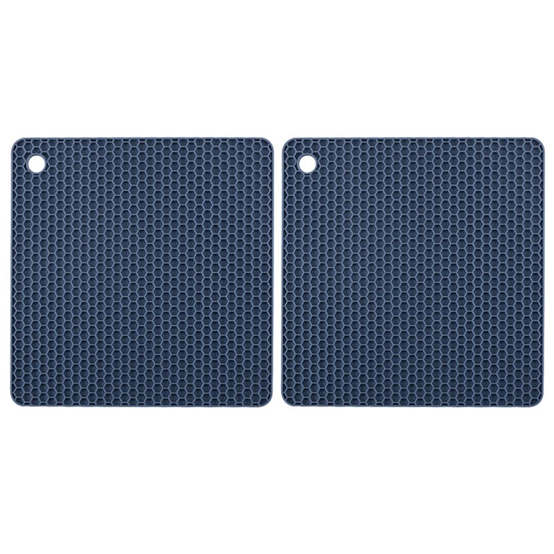 Non-Slip Silicone Trivets for Hot Dishes – 2/4 Piece Set Heat Resistant Table Mats for Kitchen & Dining