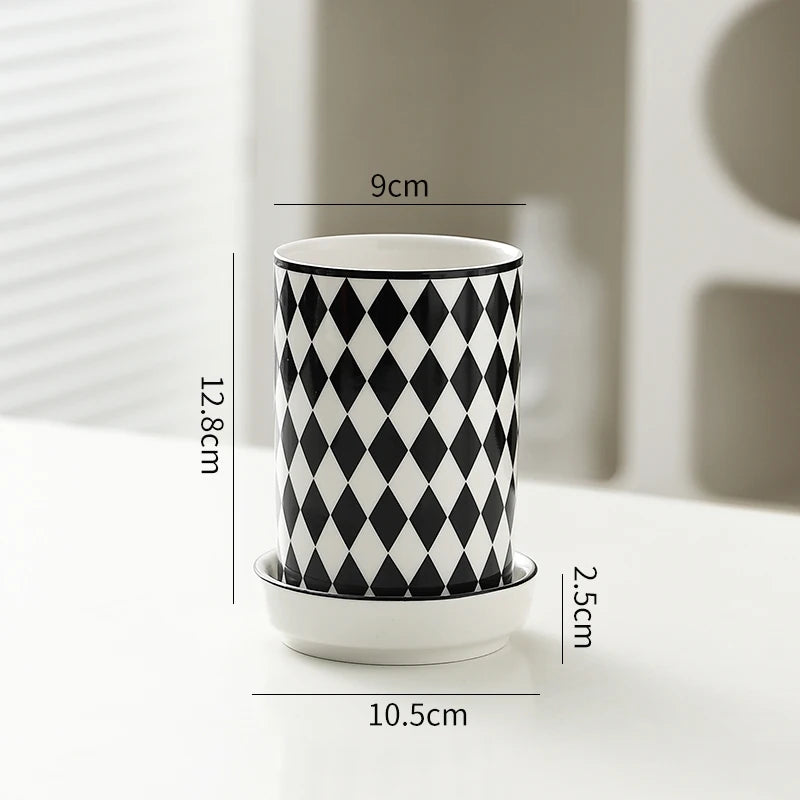 Elements Ceramic Utensil Holder – Kitchen Cutlery Caddy with Drain Base, Chopstick Holder, Countertop Storage Pot
