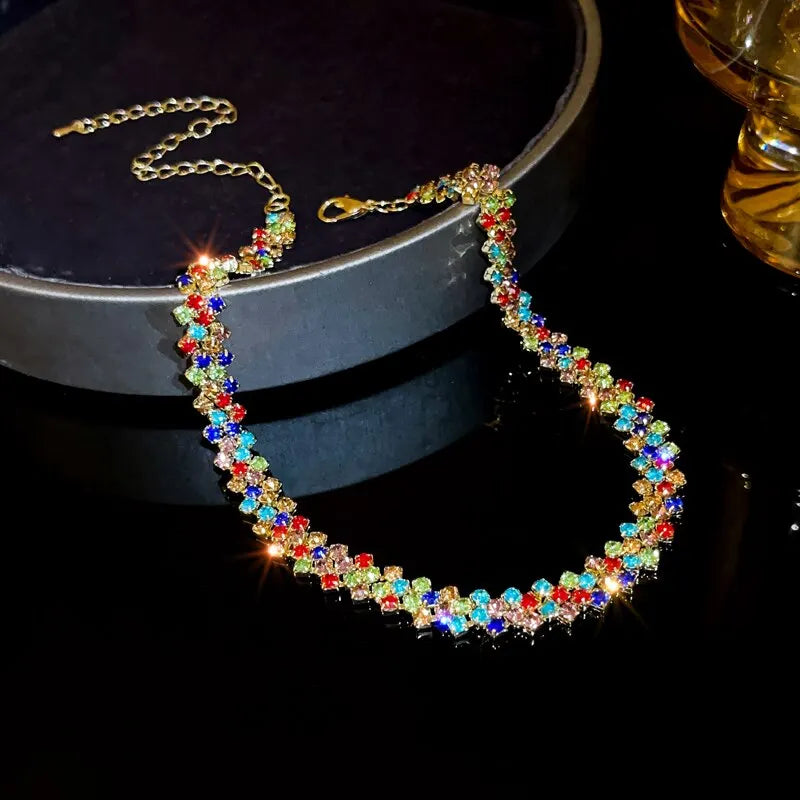 Stunning Crystal Necklace - Sparkling Choker with Adjustable Chain