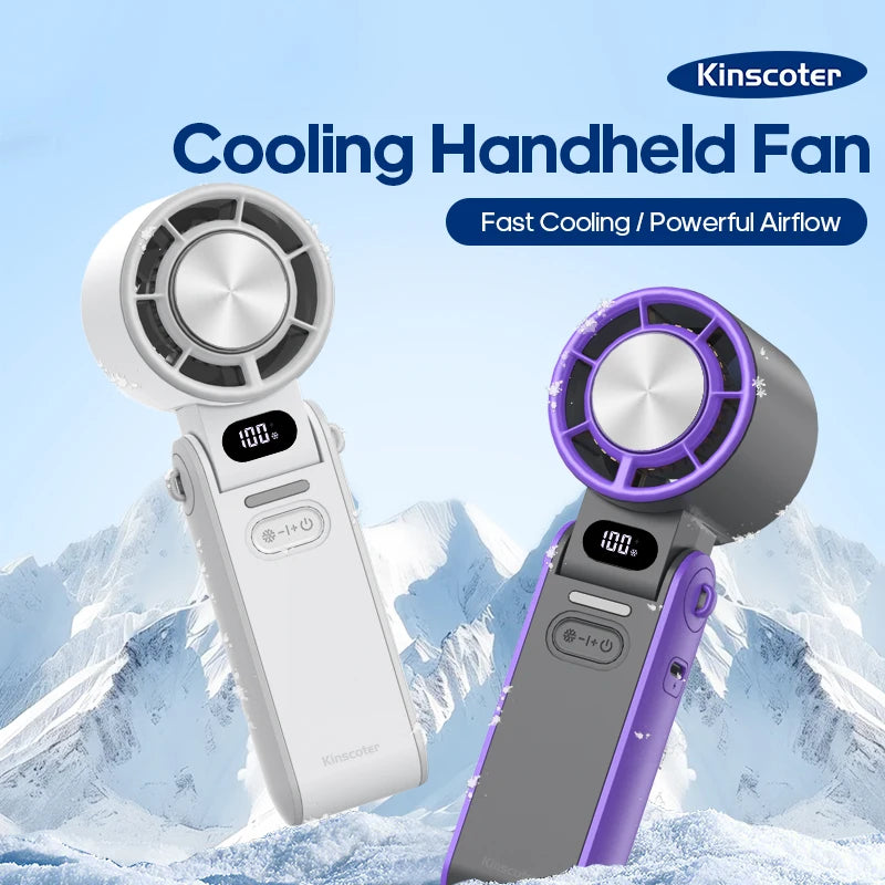 Portable Rechargeable Handheld Fan – 12-Hour Mini Cooling Fan with Adjustable Speeds