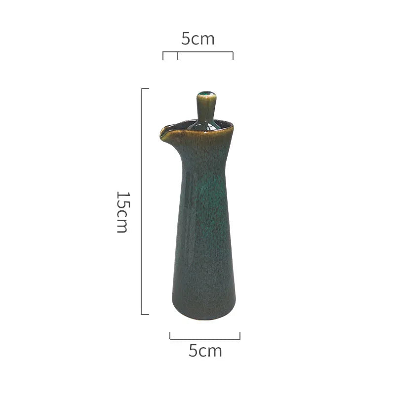 Arden Glazed Ceramic Oil Bottle – 150ml Kitchen Pourer for Olive Oil, Vinegar & Seasoning