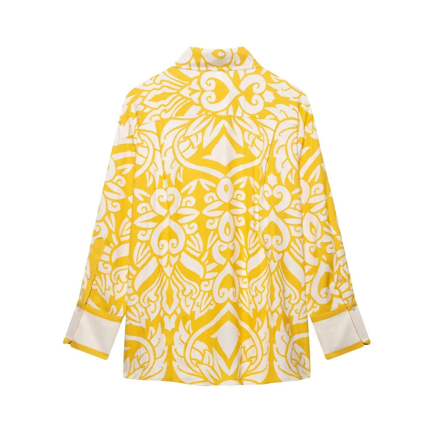 Solina Yellow Print Shirt and Wide-Leg Trouser Co-Ord Set – Bold Summer Two-Piece Holiday Outfit for Women