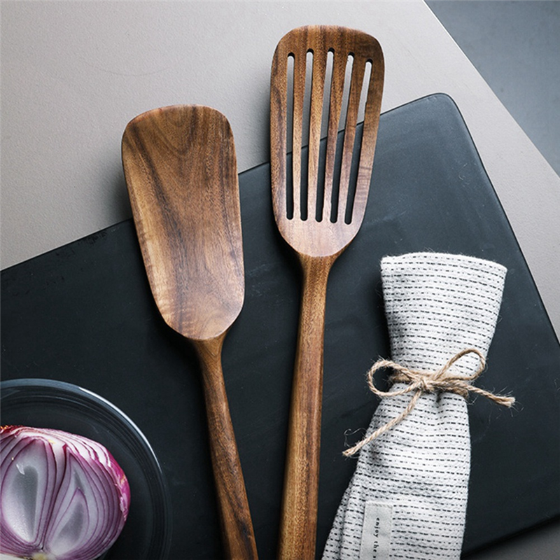 2-Piece Wooden Spatula and Turner Set – Non-Stick Cooking Utensils for Frying, Baking & Stirring