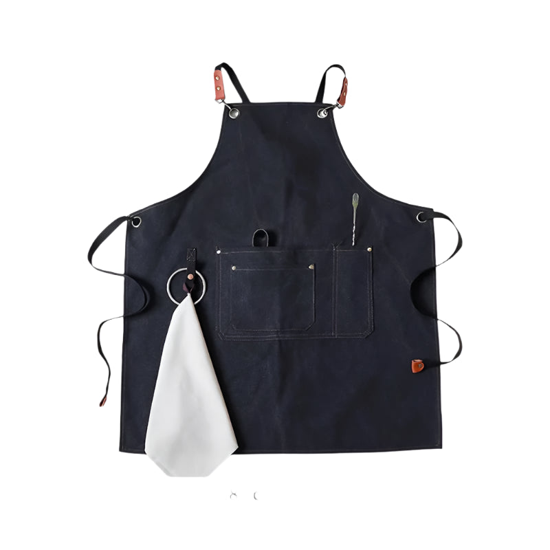 Canvas Utility Apron with Pockets – Adjustable Unisex Workwear Apron