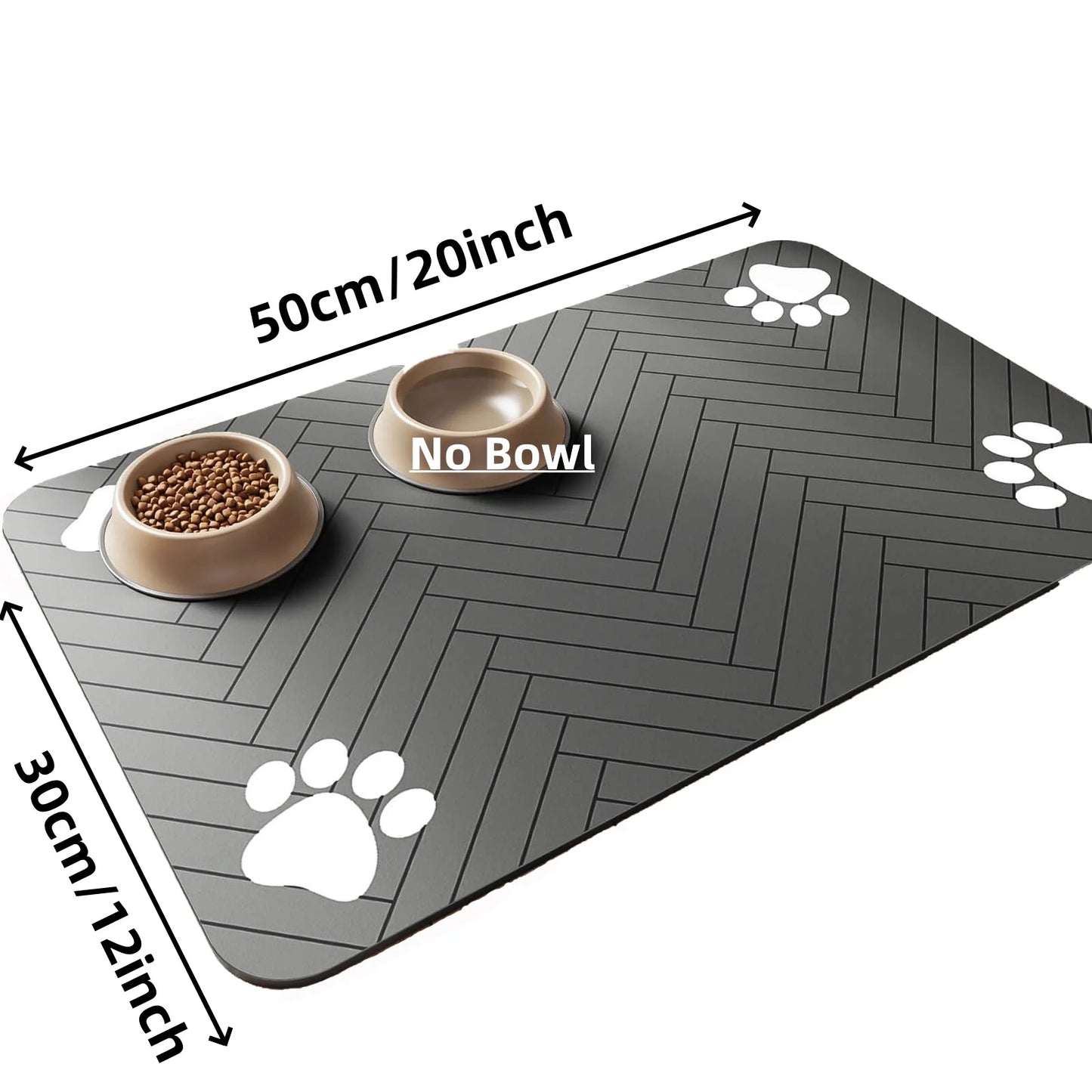 Pet Food Mat with Paw Print
