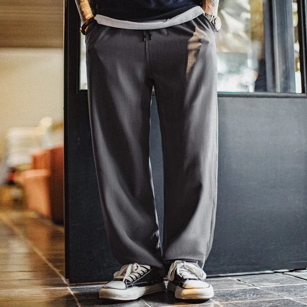 Aldric Men’s Relaxed Fit Tailored Trousers – Elastic Waist Smart Casual Office Trousers