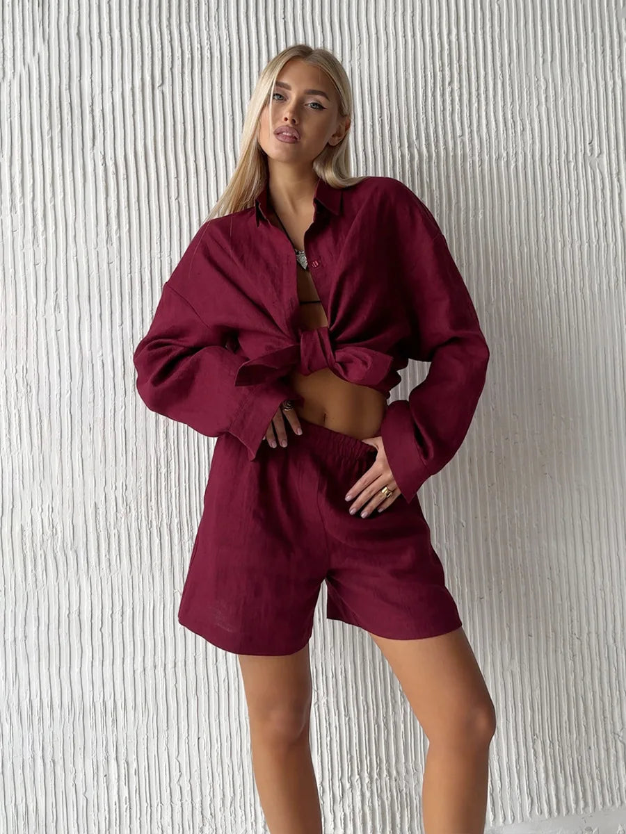 Valetta Linen Co-Ord Set – Holiday Trouser and Short Co-Ord in Various Colours for Summer